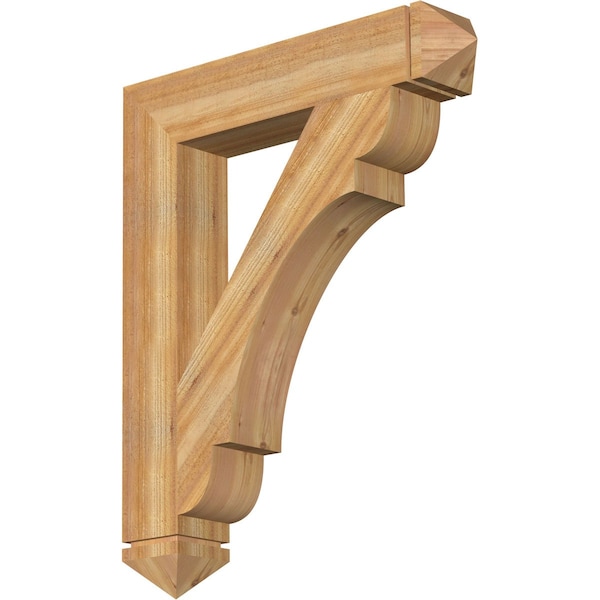 Ekena Millwork Olympic Arts & Crafts Rough Sawn Bracket, Western Red Cedar, 6"W x 34"D x 42"H BKT06X34X42OLY03RWR - main